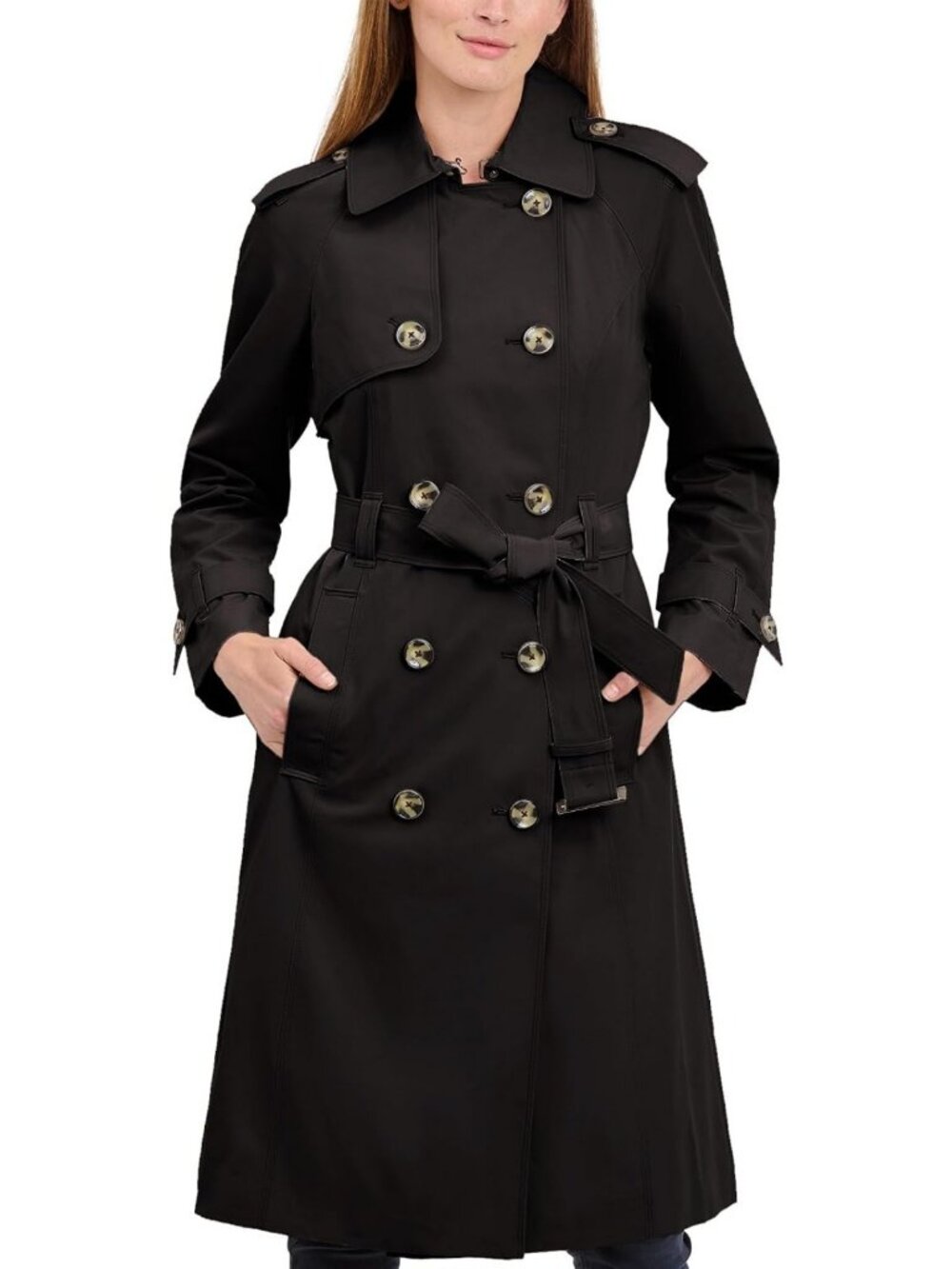 Chic Women's Double-Breasted Long Trench Coat with Belt - Stylish Outerwear